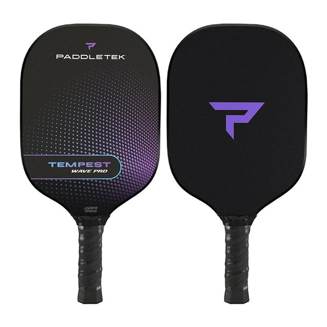 Frontansicht und Rückansicht Paddletek Tempest Wave Pro Graphit e Pickleball Paddle in der Farbe Aurora