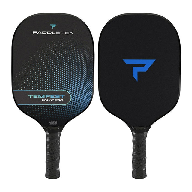 Frontansicht und Rückansicht Paddletek Tempest Wave Pro Graphit e Pickleball Paddle in der Farbe Riptide