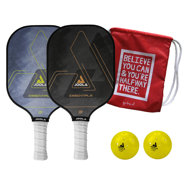 Joola Essentials Pickleball Bundle Mix - Gymbag Believe you Can & You're Halfway there - Rot