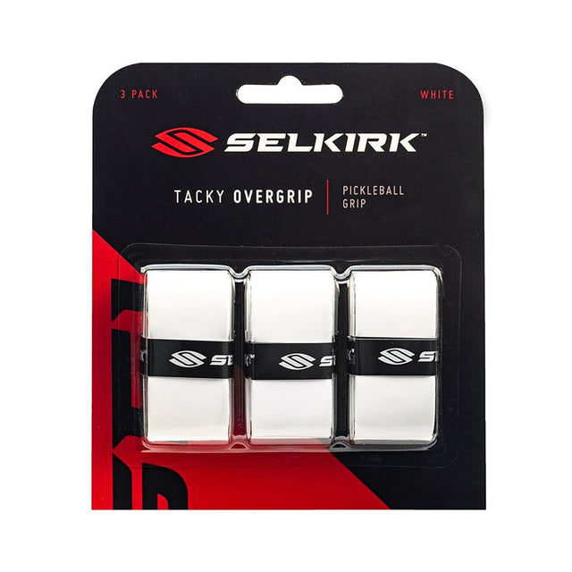 Der Tacky Pickleball Overgrips 3er Pack von Selkirk ist in schwarz oder weiss erhältlich.