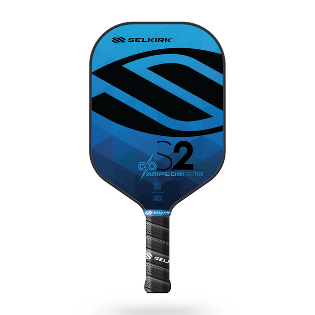 Sapphire Blue AMPED S2 X5 Paddle 2021 Edition. Angeboten in beiden Lightweight und Standard Gewicht Optionen. Abbildung Standard Version.