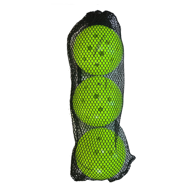 Pickleball Corner PC-1 Outdoor Pickleball Ball in Farbe Lime-Grün abgebildet im Dreierpack inkl. Tasche